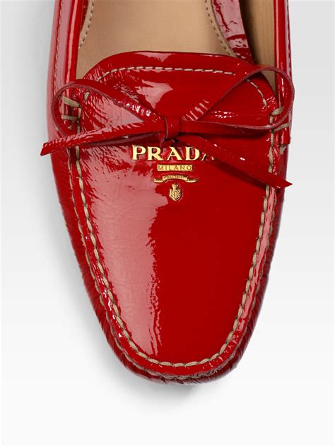 prada patent leather moccasins|prada women's slippers.